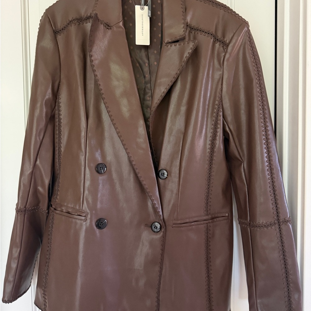 Brown Double-Breasted Women's Jacket